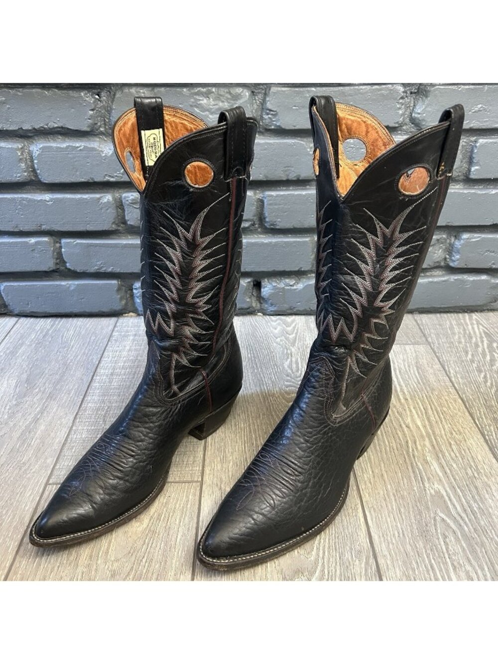 Nocona Vintage Bullhide Black Western Cowboy Boots Mens 11 D